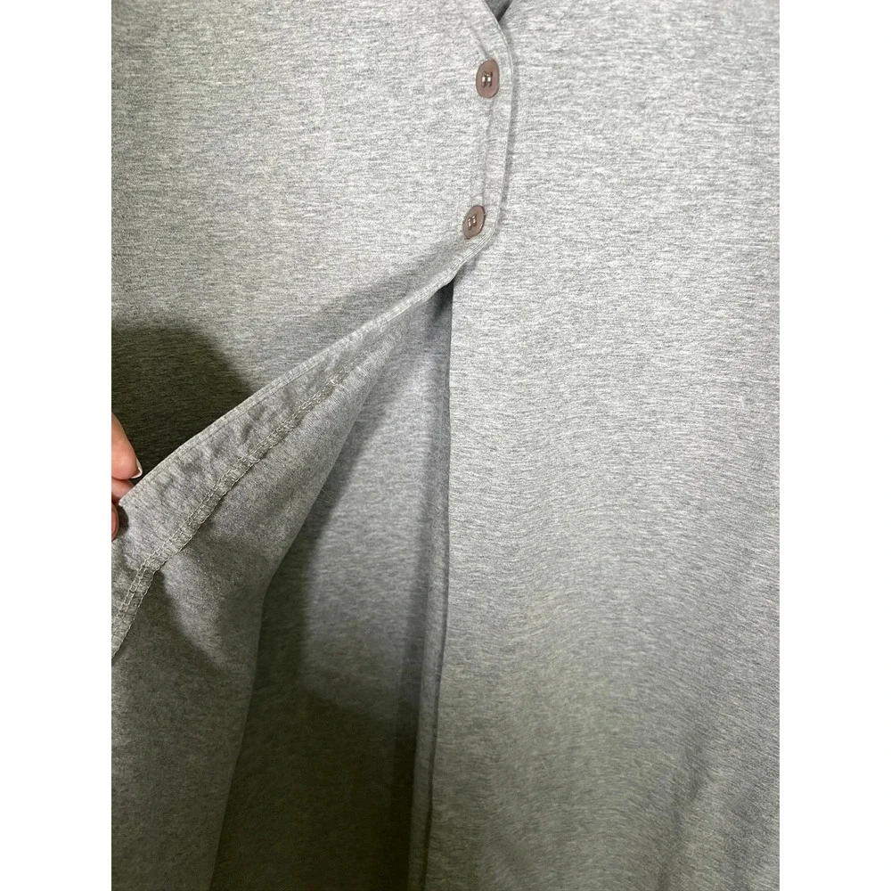 Hanna‎ Andersson Cardigan Women XL Gray V-Neck Long Sleeve Jersey Knit Layering